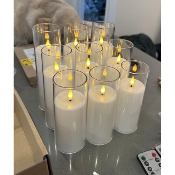 New Flickering Flameless Candles Battery Operated with Remote and 2/4/6/8 H - Picture 1 of 2